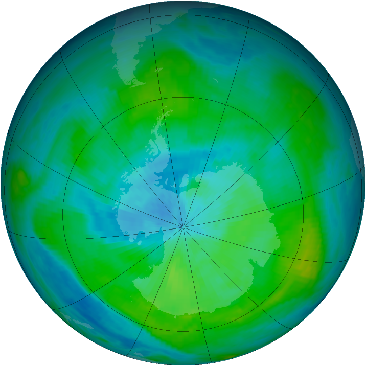 Antarctic ozone map for 25 February 1979